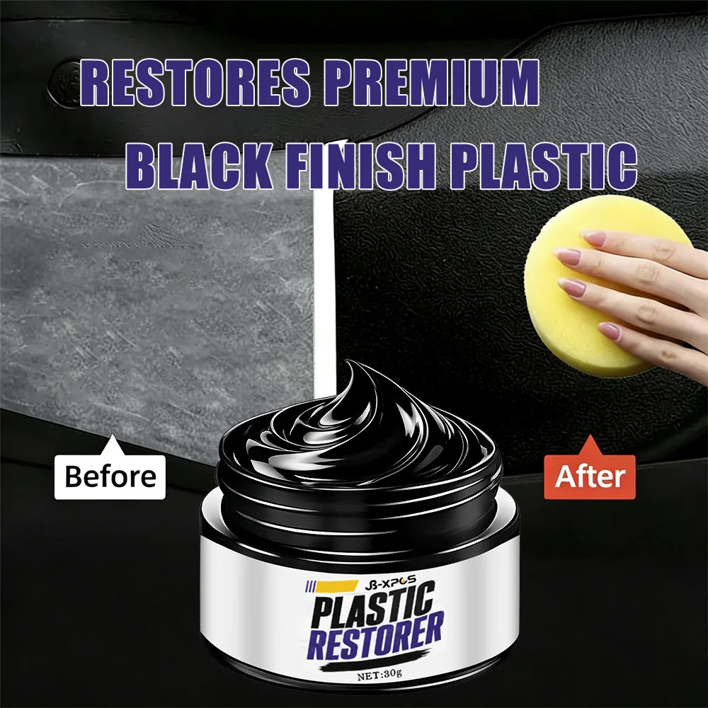 Black Trim Restorer Paste Leather Plastic Colorant Satin Finish UV Protection Coating Auto Detailing Long-Lasting  YT2027