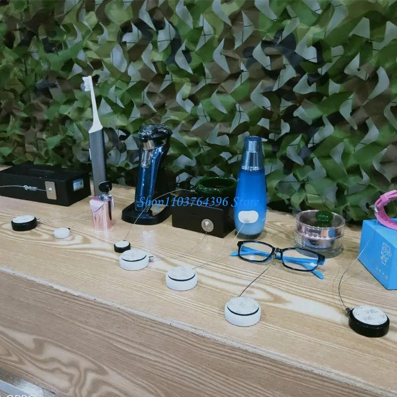 Hebillas portátiles multiusos fácil extracción, caja bloqueo alambre antirrobo, redonda para exhibición joyas,