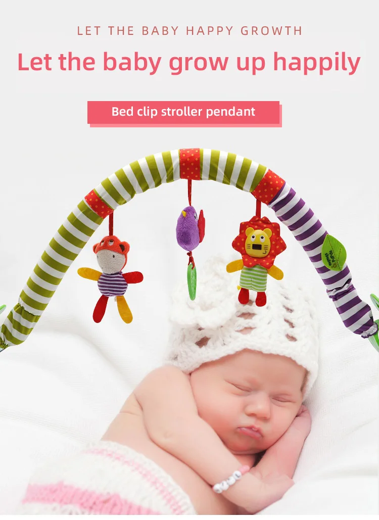 ทารกแขวน Rattle รถเข็นเด็ก Arch Crib คลิปจี้ตุ๊กตา Bell ตุ๊กตา Sensory Early การศึกษาของเล่นเด็กแรกเกิดคริสต์มาสของขวัญ