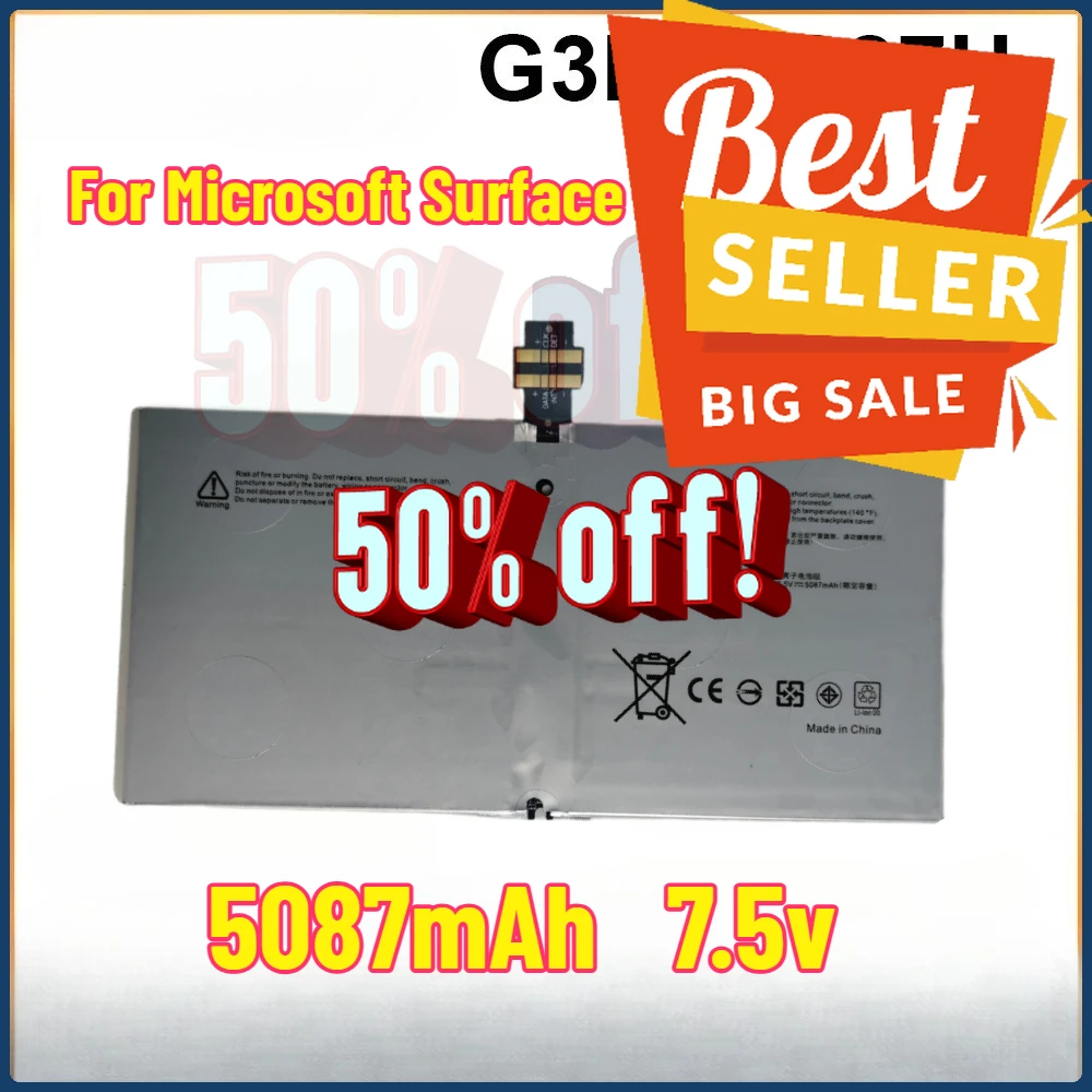 

5087 мАч G3HTA027H для Microsoft Surface Pro 4 1724 12,3 дюйма, планшетный ПК, ноутбука, литий-ионный аккумулятор DYNR01