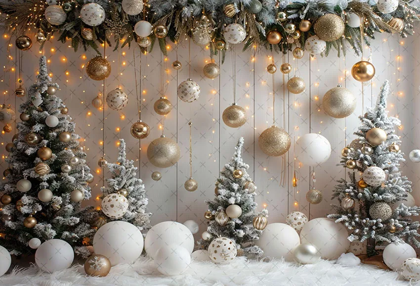 Mehofond Photography Background White Christmas Balloon Pine Tree Xmas Party Kids Family Portrait Decor Backdrop Photo Studio