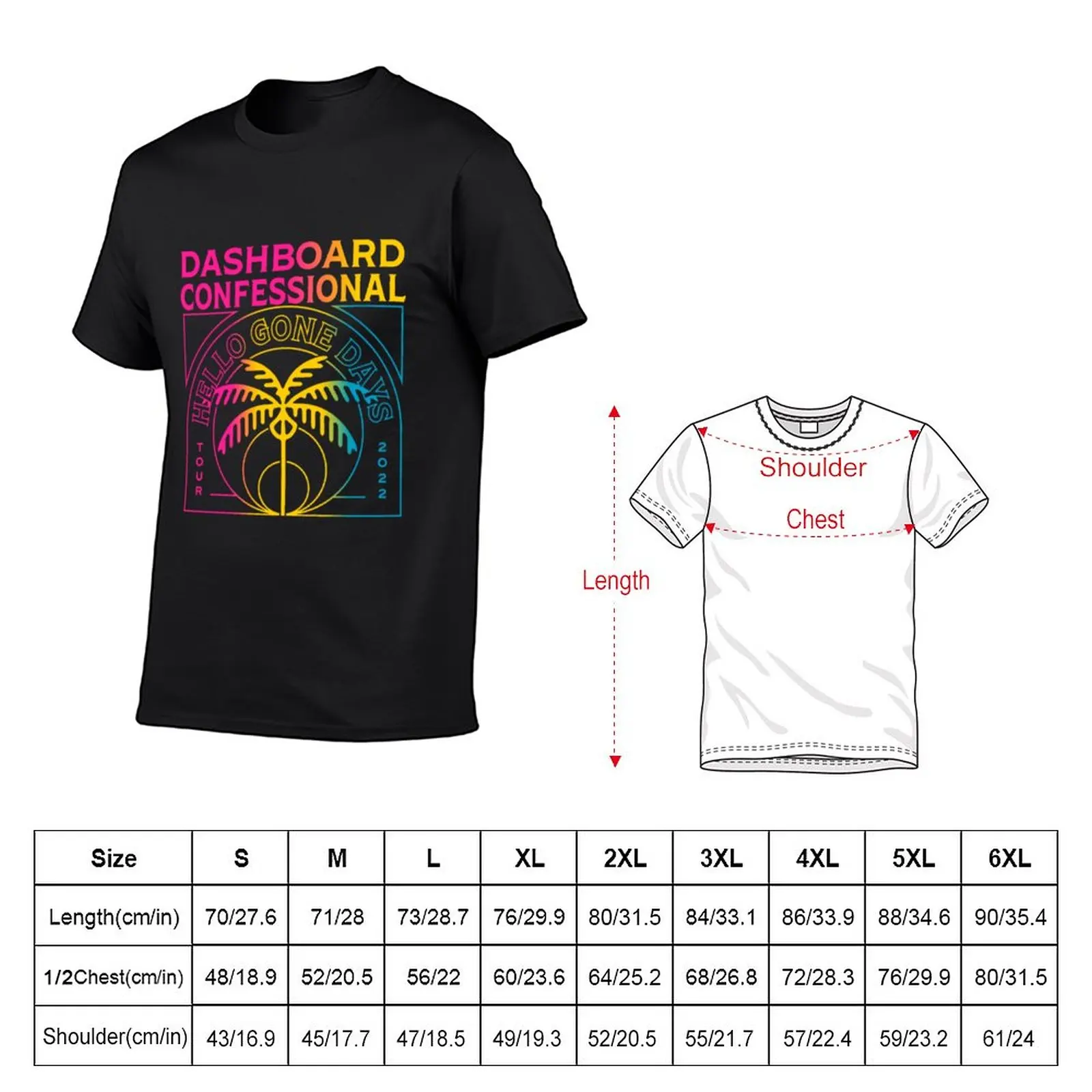 New Dashboard Confessional T-Shirt man clothes Short sleeve Blouse mens t shirts pack