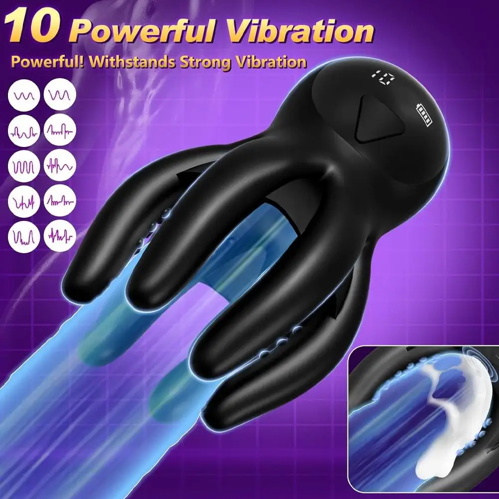 Masturbador Masculino Pulpo Copa De Avión Pene Masculino Vibrador Ejercitador Glande Masajeador Estimulador Placer Juguete Jugue