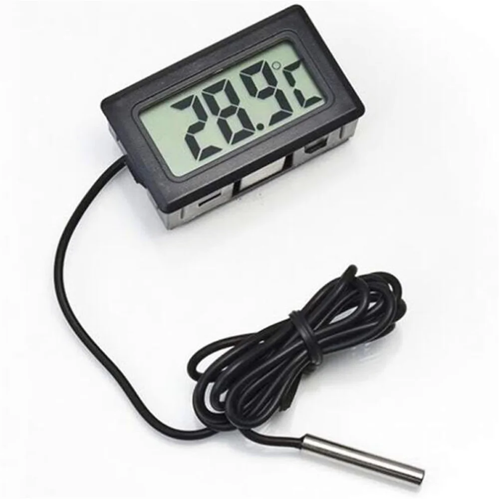 Mini termómetro Digital LCD para acuario, probador de temperatura de baño de agua para coche, Monitor Detector integrado, Sensor de temperatura, 1M,