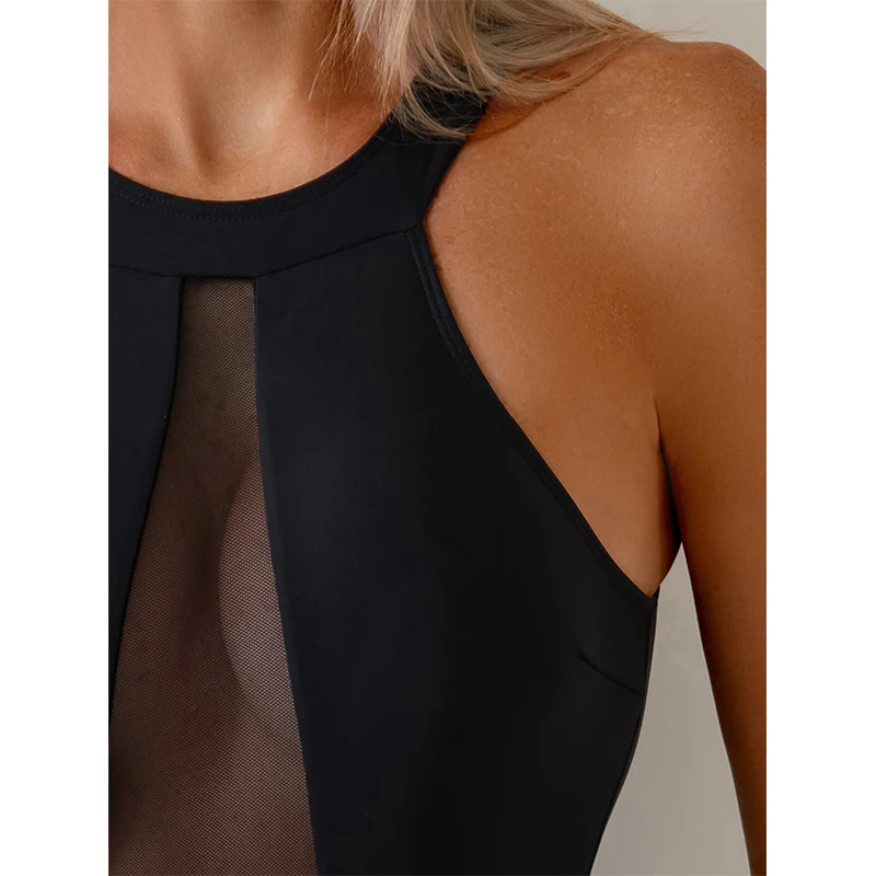 الصيف شبكة مثير قطعة واحدة المايوه مغلقة النساء ملابس السباحة رفع ملابس سباحة الجسم لباس سباحة بحر بركة الاستحمام 2026 #4