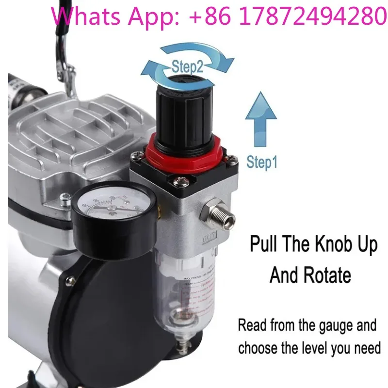 Portable Mini Air Compressor for Professional Paint Spray Dual-Action Piston High Pressure Airbrush Air Compressor Power Tools