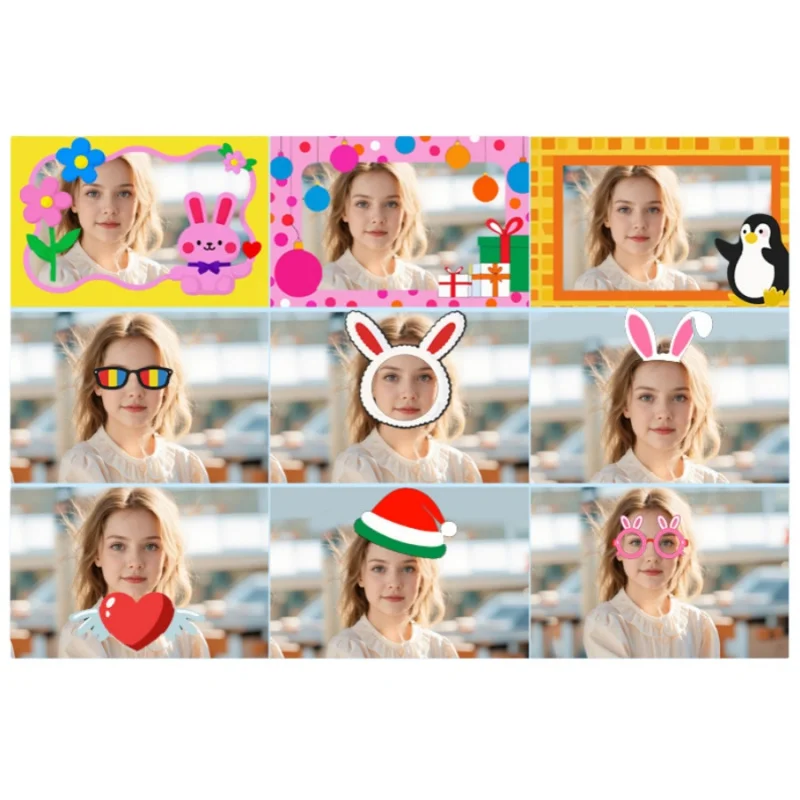 1pc Children's Mini Polaroid Printing Camera Dual Camera Selfie Student Digital HD Video Recorder Game Console Music Player