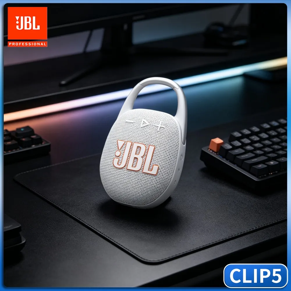 Kiwi Purl Smooth Tone JBL CLIP5 RGB Waterproof Handsfree Bluetooth Speaker IP67 Dustproof Stereo TF Card USB Apricot Audio