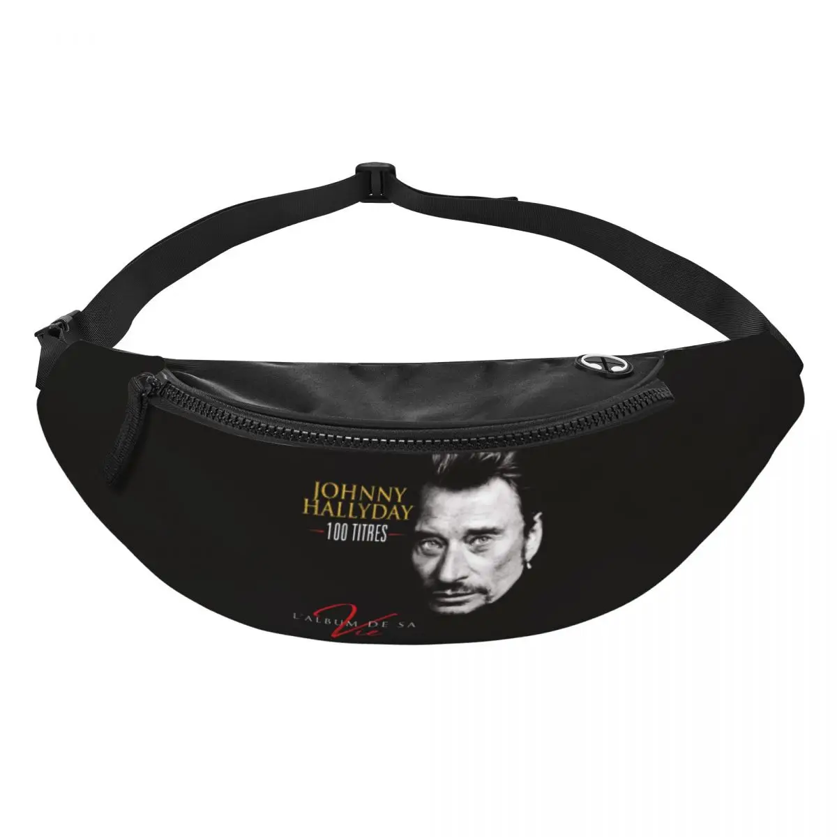 Custom Johnny Hallyday Rock Fanny Bag Singer French France Crossbody Waist Pack Women Men Cycling Camping Phone Money Pouch