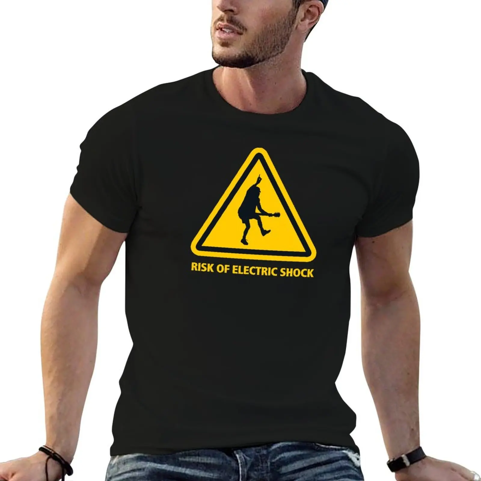 RISK OF ELECTRIC SHOCK T-Shirt plus size tops funny shirt cotton t shirt for men