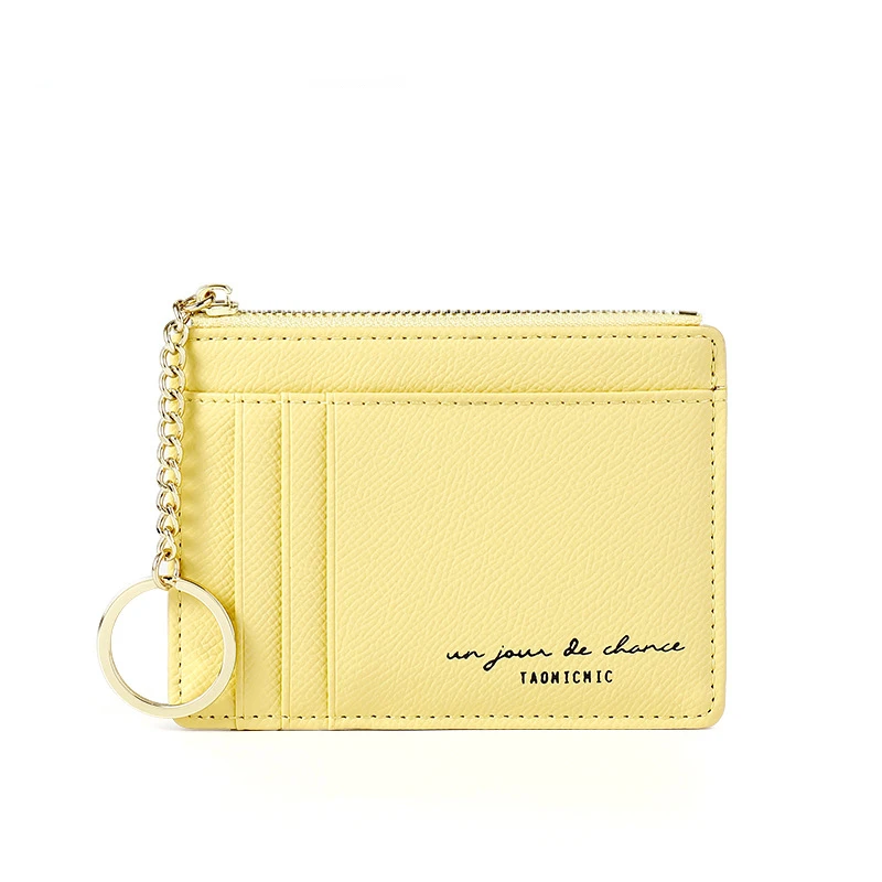 Coreano Cadeia Design Portable Cute Card Purse para Meninas, Coin Purse, Multi-Card Bag, Solid Personality Bags, Sweet