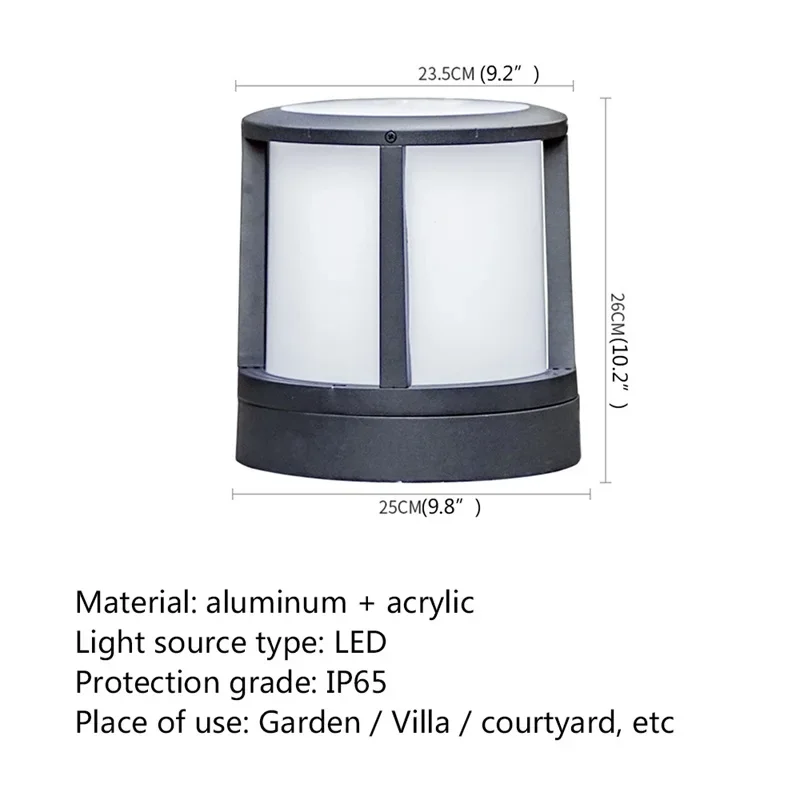 SEAN Outdoor Contemporary Post Light LED Impermeável IP65 Pilar Luminárias de parede para jardim doméstico