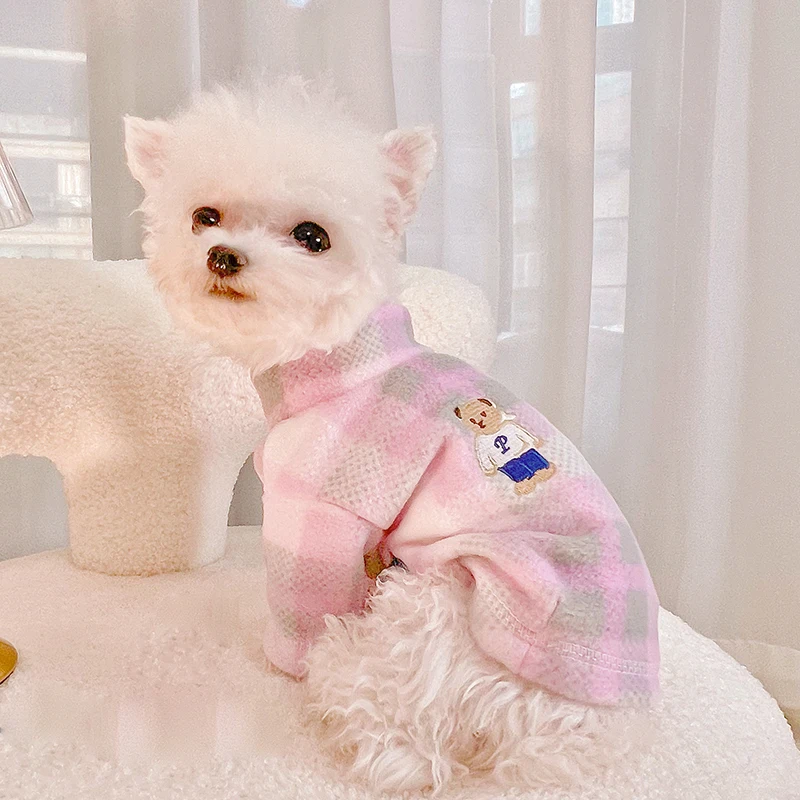 PETCIRCLE Dog Clothes Scarf Bear Bottoming Shirt For Small Medium Dogs Puppy Cat Autumn&Winter Pet Clothing Dog Costume Coat