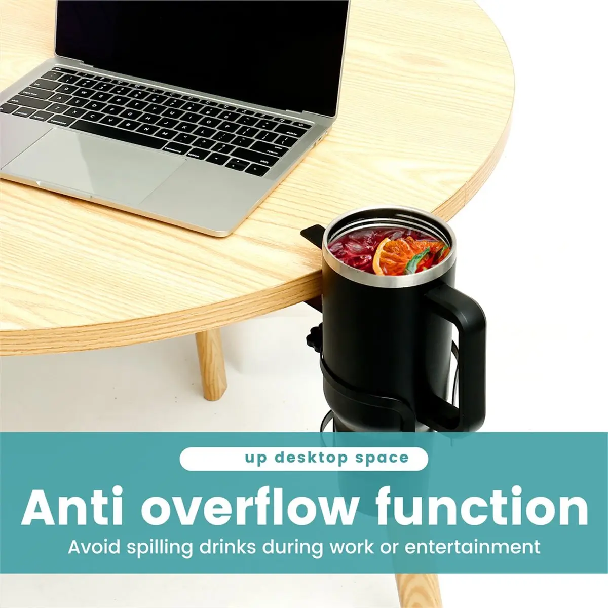 2026 New Desk Cup Holder Universal Adjustable Table Upgraded Arm Clamp Nonslip Storage Rack Clip on Coffee Bottles Storage
