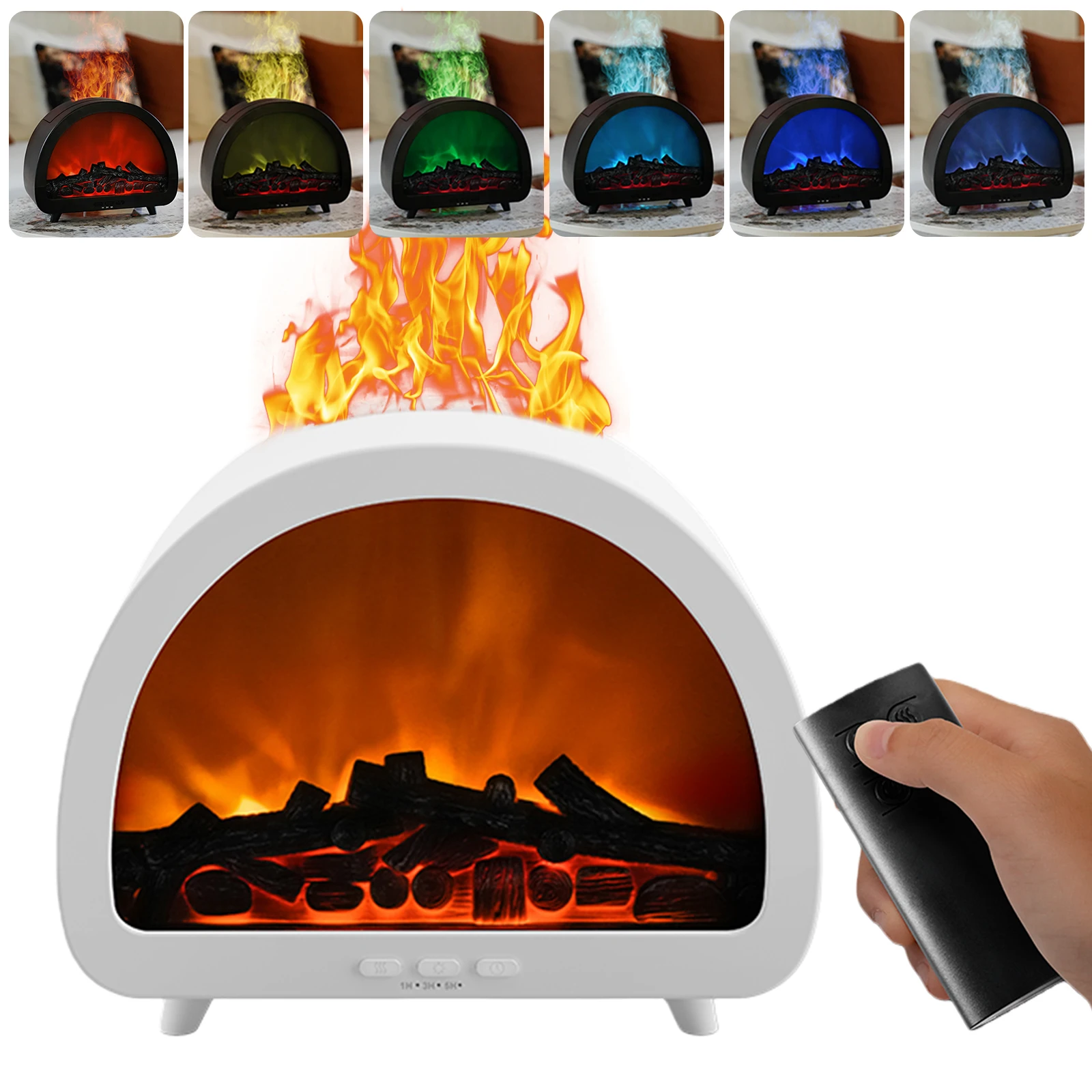 

Fireplace Flame Air Diffuser Humidifier 12 Colors Essential Oil Diffuser with Timer Aroma Diffuser for Bedroom