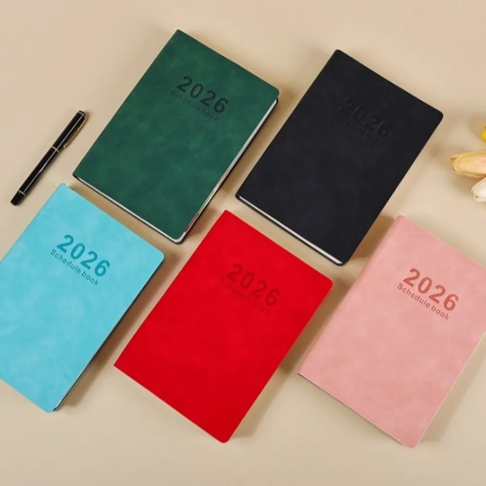 ภาษาอังกฤษ 2026 Schedule Planner Notepad 12 เดือนสวมใส่ 365 วันประสิทธิภาพโน้ตบุ๊คกระดาษหนาแบบพกพา