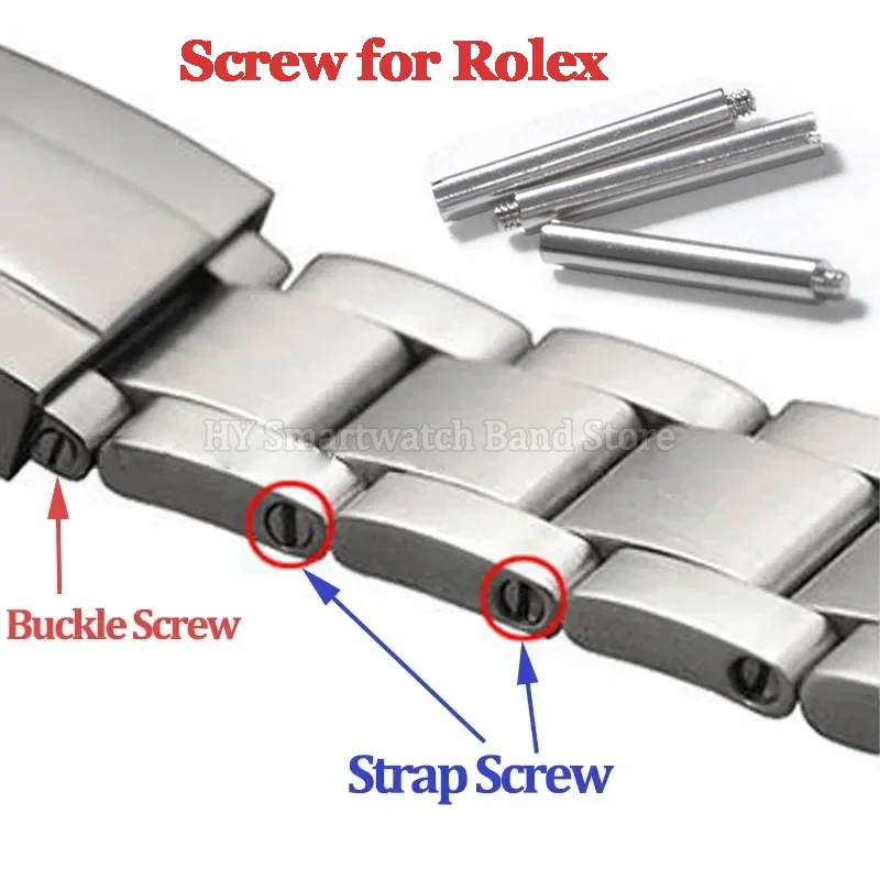 Tornillo de Acero Inoxidable para Correa de Reloj Rolex, para Oyster, Daytona, Submariner, Eje de Tornillo, Conector de Cierre de Reloj, Accesorio