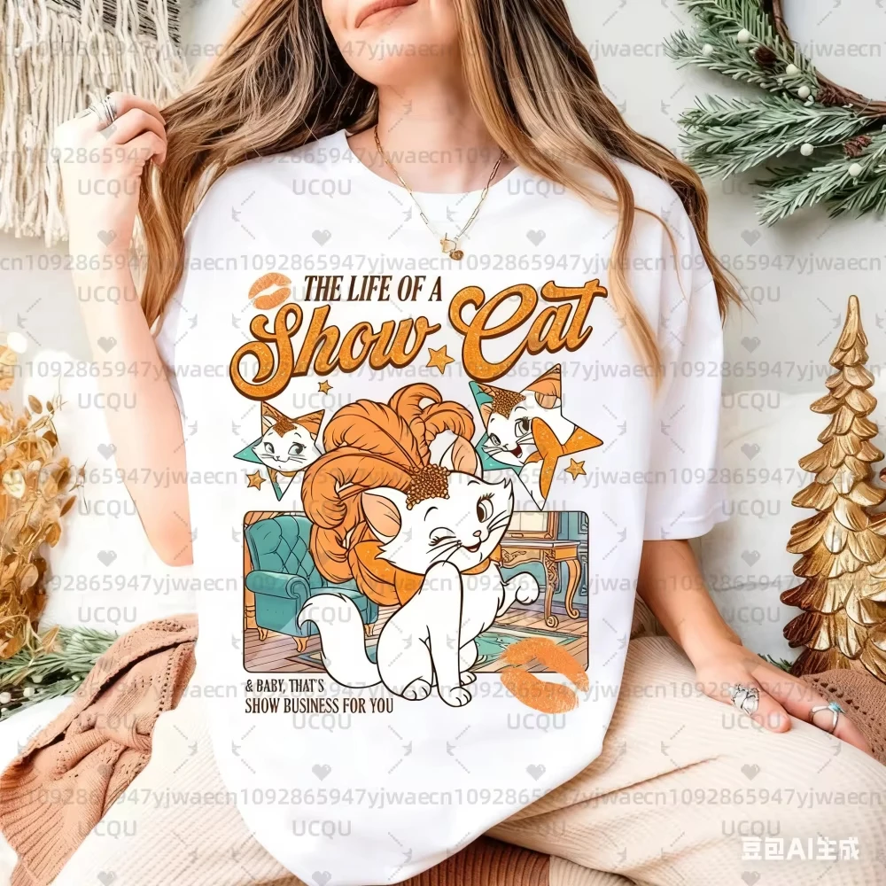 La vie d'un ShowCat Marie chat T-shirt les aristochats Marie fille voyage chat amant cadeau femmes hommes coton T-shirt