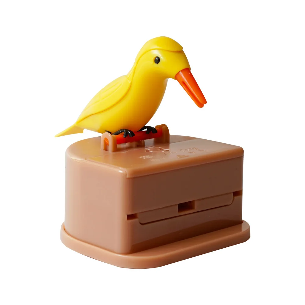 Creative Funny Bird Toothpick Box Automatic Rise Home Press Type Toothpick Bucket Intelligent Toothpick Tube Desktop Ornament