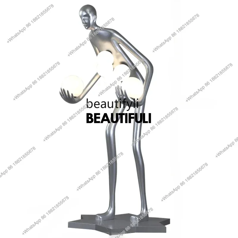 

ss newCreative Human-Shaped Art Sculpture Floor Lamp Home Beauty Shop Club FRP Large Figure Decoration