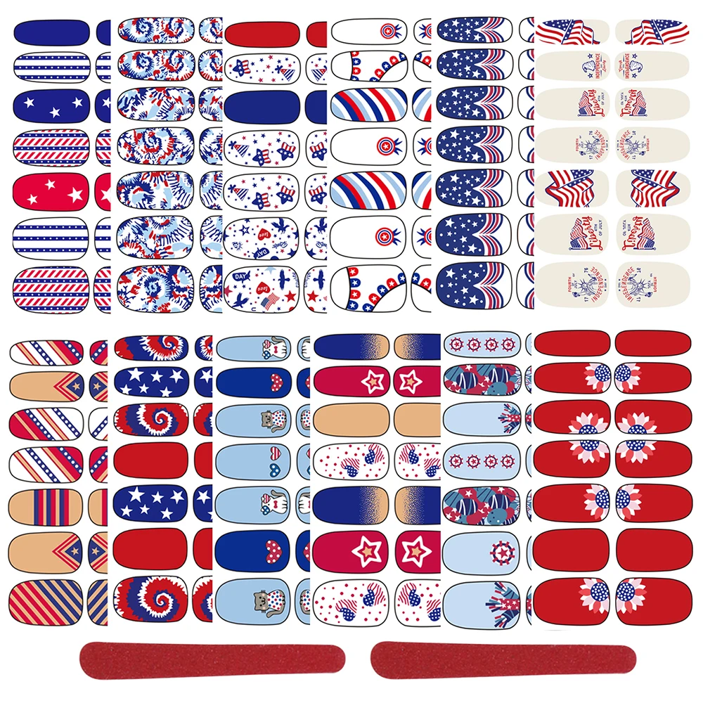 1pc American Independence Day Nail Stickers Sets  National Flag Elements Self Adhesive Stickers