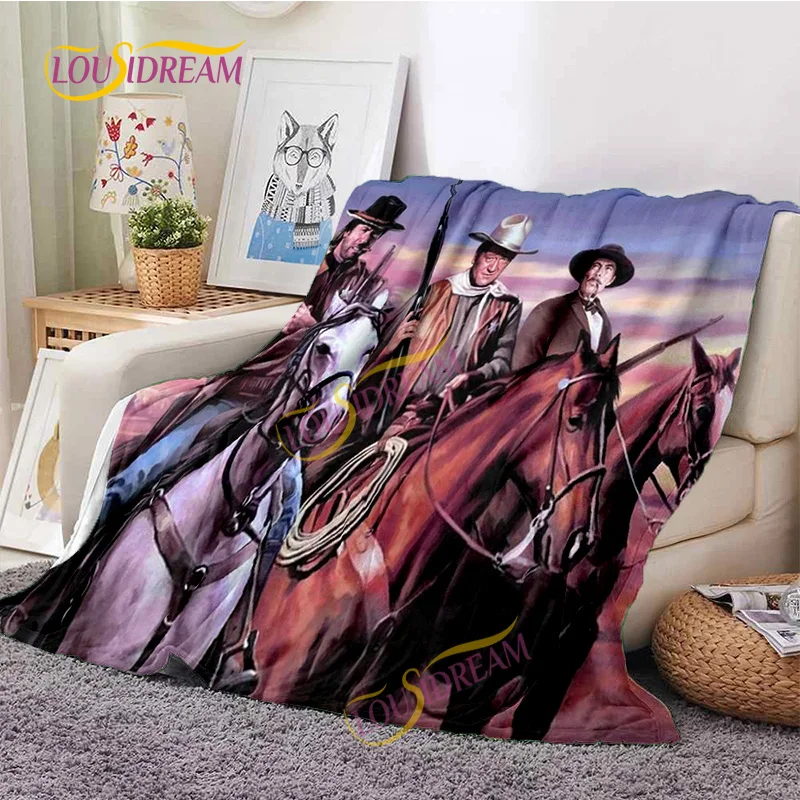 Warm and comfortable American cowboy actor John Wayne blanket is suitable for home office travel bed sofa washable blanket.