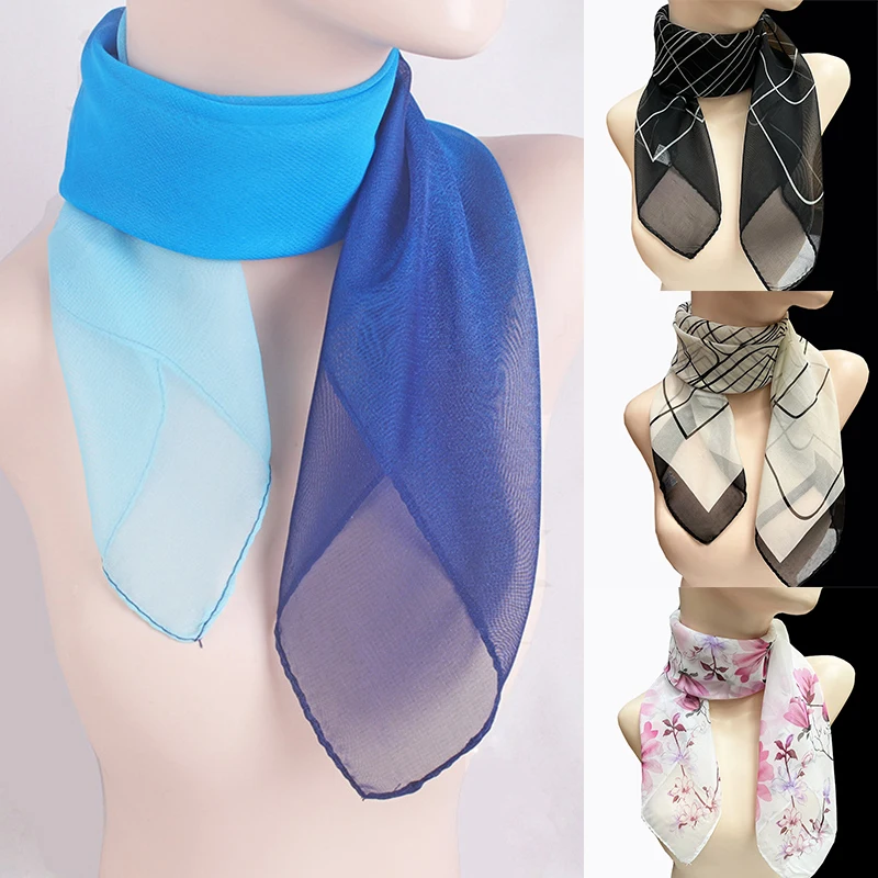 

26 Colors 65*65cm Flower Dot Print Square Scarf Retro Temperament Woman Spring Summer Autumn Neckerchief Shawls Hair Ties Bands