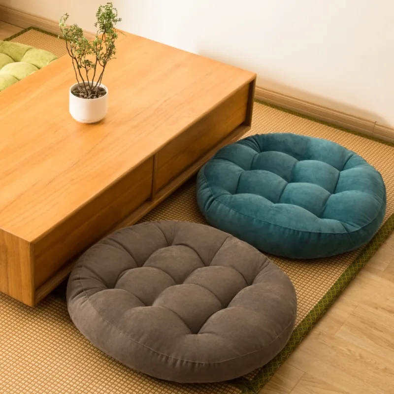 Runde große Bodens itz kissen grau getuftete Cord kissen für Outdoor-Yoga-Tatami-Stuhl polster lässige Sitz gelegenheiten Lese kissen 방석 – Detail 6