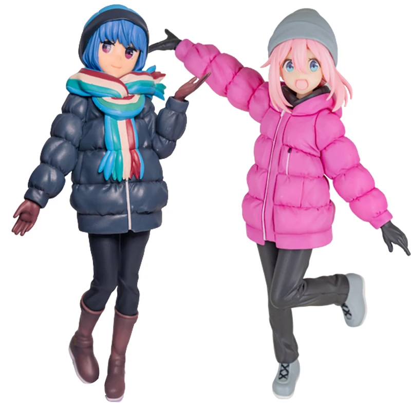 Original Sega Yuru Camp Figure Kawaii Kagamihara Nadeshiko Shima Rin Action Figurines Collection Model Statue Doll Kid Toy Decor