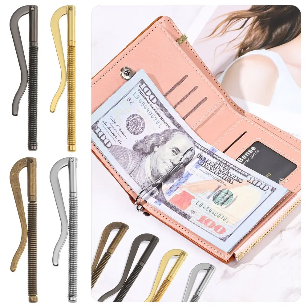 Portable Bifold Simple Replace Parts Money Clip Cash Holder Spring Clamp Bar Wallet