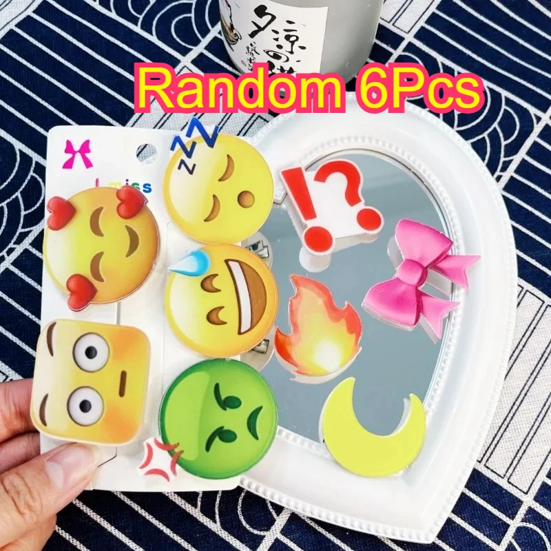 6Pcs Emojied Hairpin Speechless Sweat Angry Water Drop Hair Clips For Cool Girl Funny Emoticons Hairpin Hair Accessories Fashion
