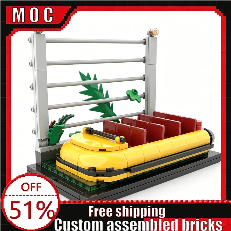 

220 PCS MOC River Adventure Boat Diorama Model Amusement Park Scene Building Blocks DIY Educational Toy Birthday Christmas Gifts
