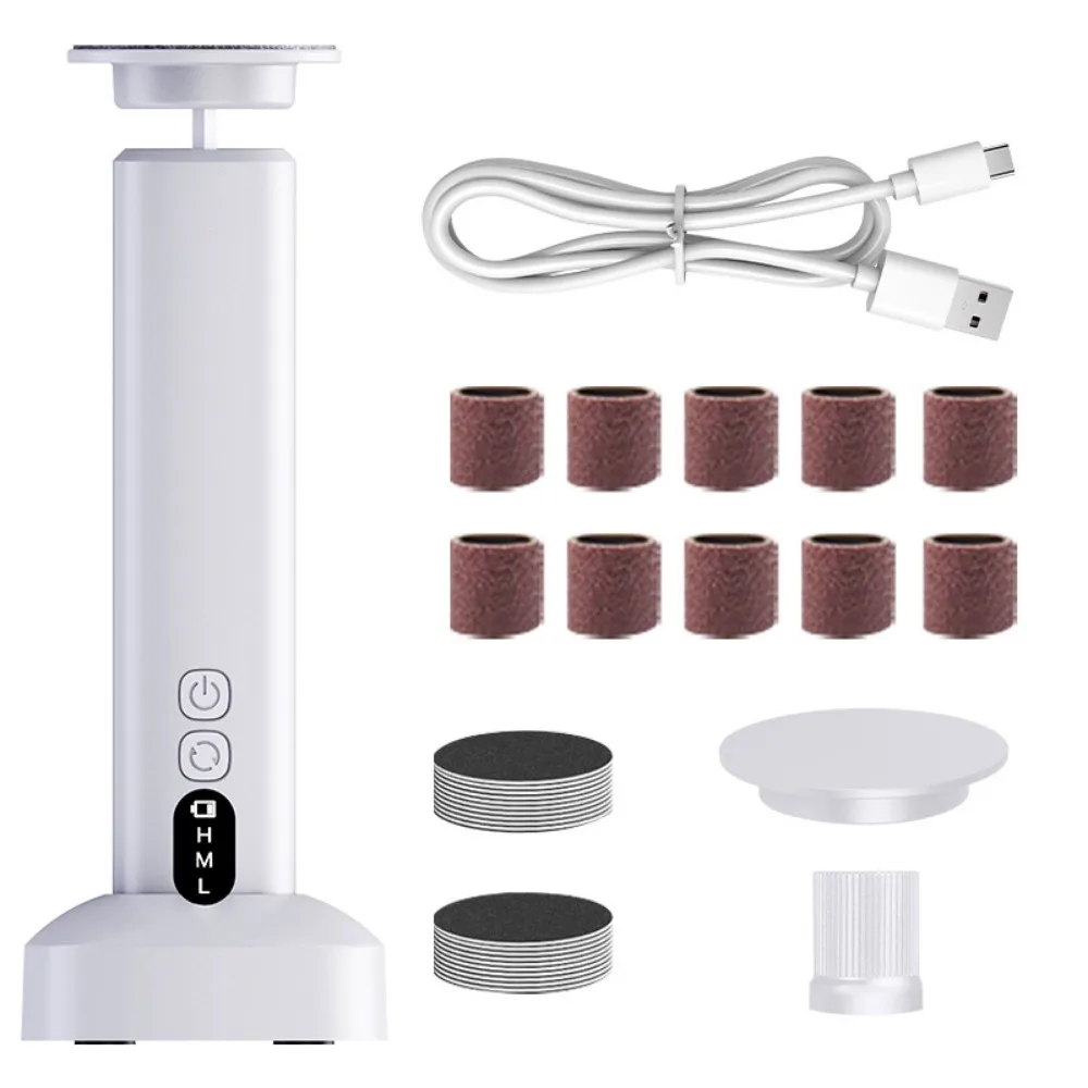 Elektrischer Fußschleifer mit 6 Geschwindigkeiten, Einstellbar, abgestorbene Haut, Pediküre-Werkzeug, Ersatz-Schleifpapier, geräuscharme Fußpflegefeile