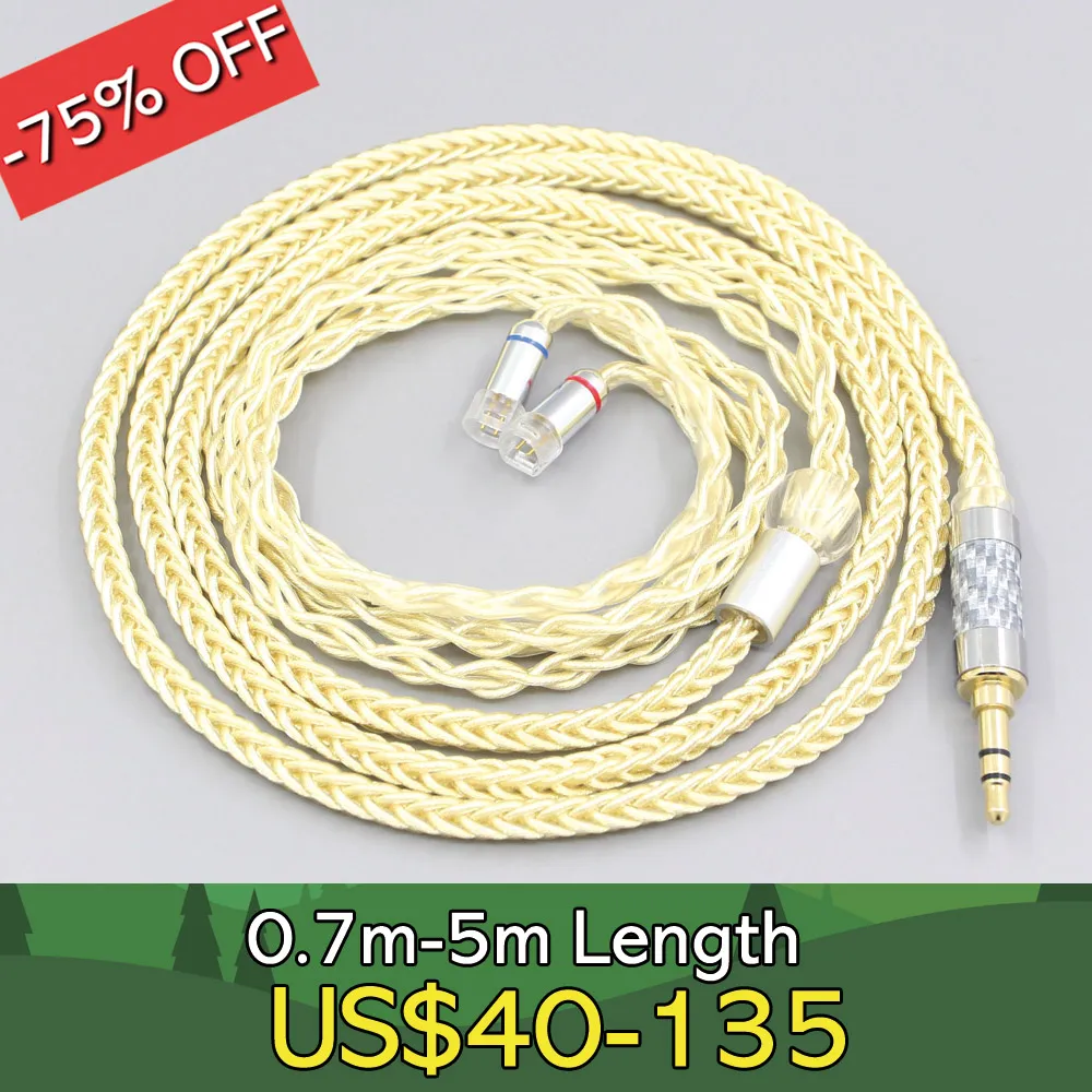 

8 Core Gold Plated + Palladium Silver OCC Alloy Cable For Sennheiser IE8 IE8i IE80 IE80s Metal Pin Earphone