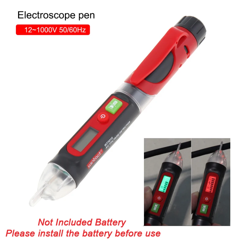 Electric Test Pencil Non-Contact AC Voltage Tester Electrical Tester Pen with Dual Range AC 12V-1000V, 48V-1000V