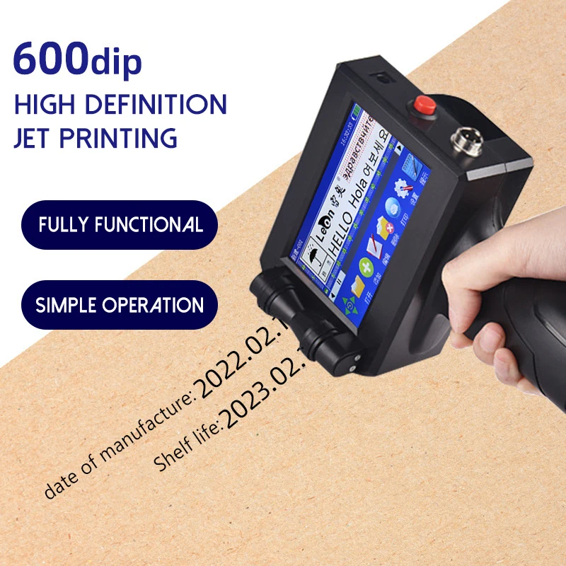 Multi-language System Handheld Inkjet Printer Small Portable Coder Production Date Logo Touch Screen Smart Inkjet Printer