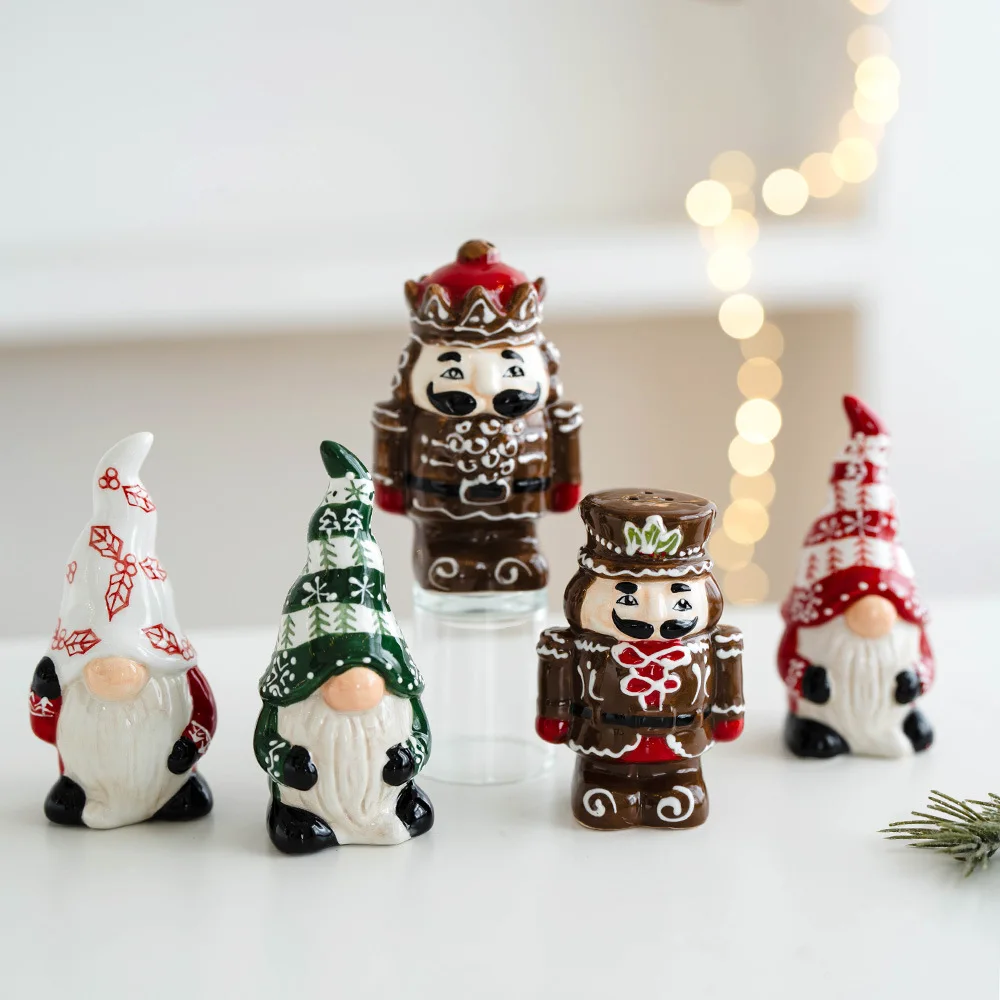 Christmas decoration tabletop ornaments home living room ornaments ceramic old soldier seasoning jar holiday gift