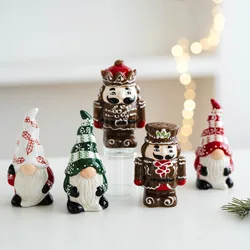 Christmas decoration tabletop ornaments home living room ornaments ceramic old soldier seasoning jar holiday gift