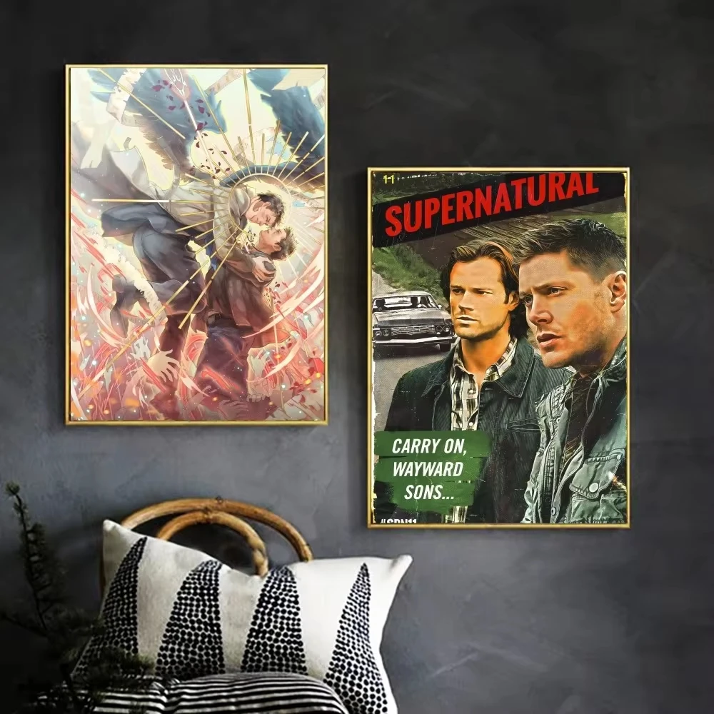 TV Program Supernatural Poster Frameless Poster Kraft Club Bar Paper Retro Poster Mural Bedroom Study Decoration Painting