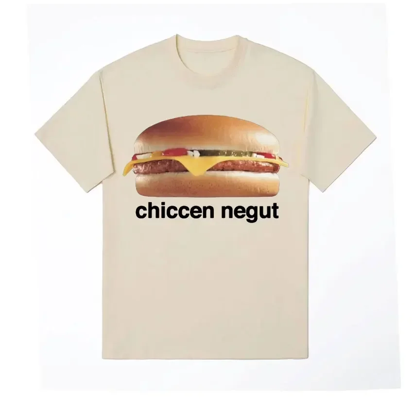 Chiccen Negut Funny Meme Gift Pattern T-shirt Women\'s Fashion Casual High Quality T-shirt O-Neck Loose T-shirt