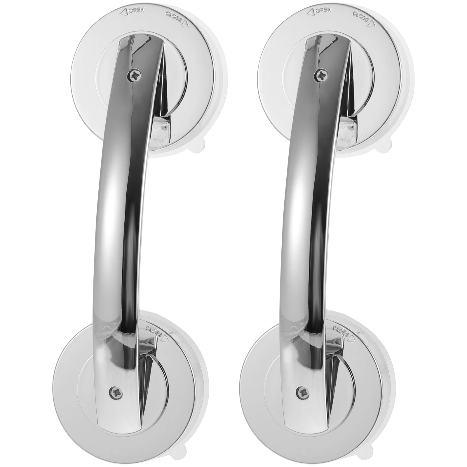 

2 pcs Silver ABS Plastic Door Handles Suction Cup Bars for Bathroom Glass Doors Drawer Pulls Furniture Knobs Easy Install