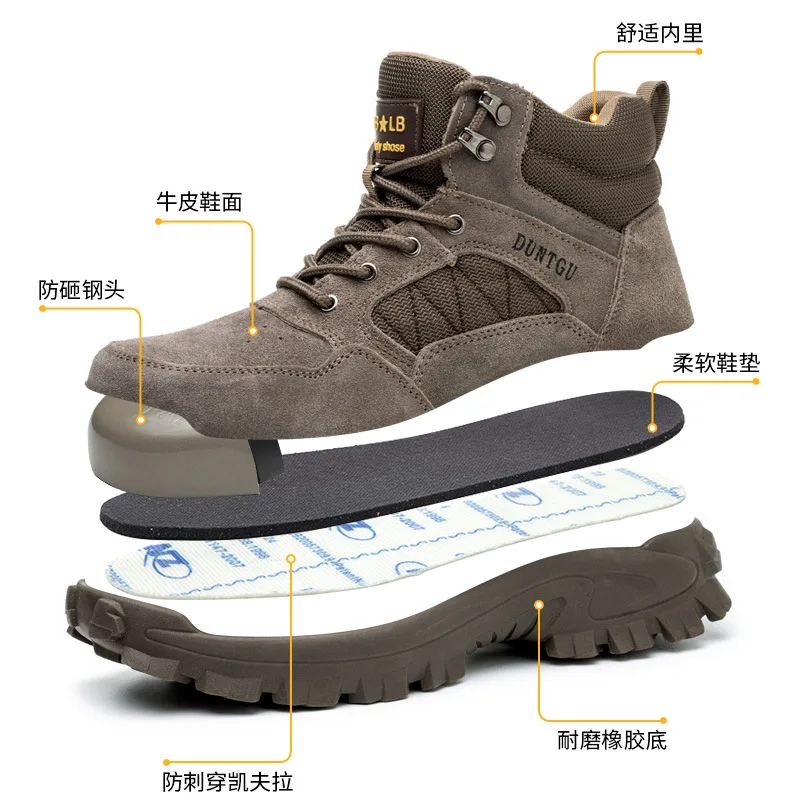 Labor protection shoes anti-smash anti-puncture steel head winter protection steel plate welder safety work combat boots M1118