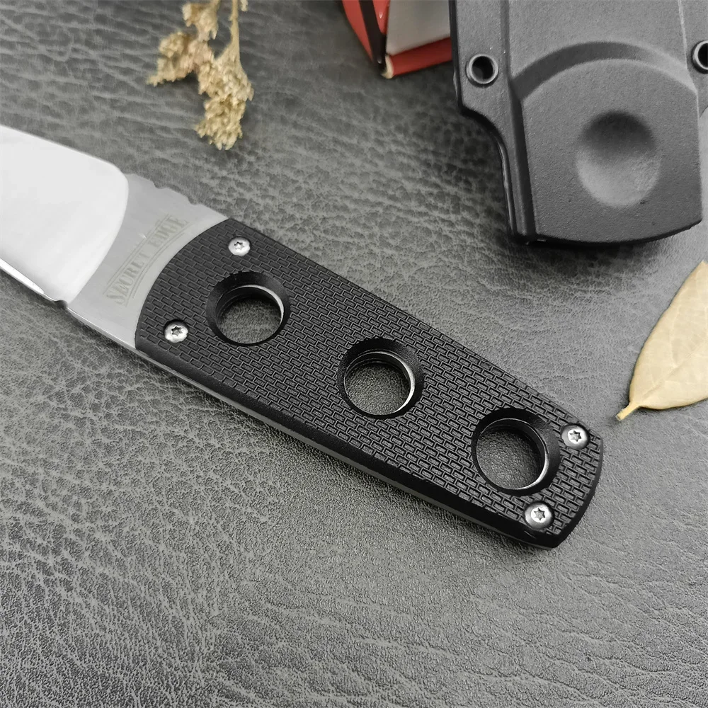 C/S 11SDT Secret Edge Neck Knife 440C Blade Black ABS Plastic Handle Hunting Hiking Survival Everyday Carry Knives for Gift