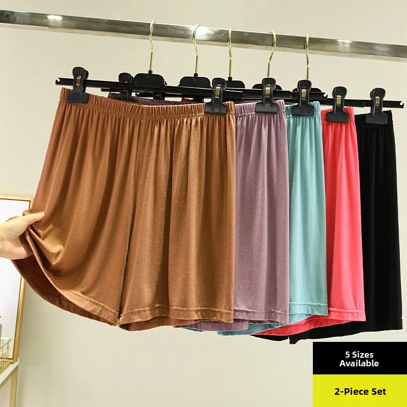 เอวสูง Modal orts กางเกงผู้หญิงฤดูร้อนบางหลวมบ้านกางเกงขากว้าง PLUS ขนาดกางเกงลําลอง Outerwear