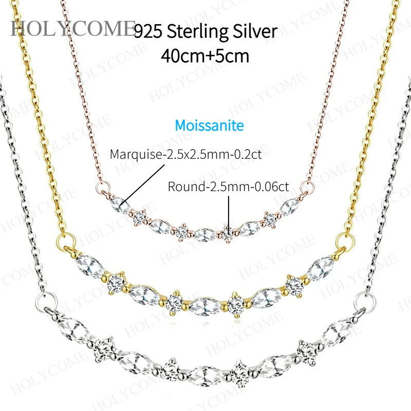 

Подвеска-кулон Smile Curved с муассанитом, серебро 925 пробы, круглая и маркизная огранка, цвет D, для повседневной носки, минималистичное изысканное украшение