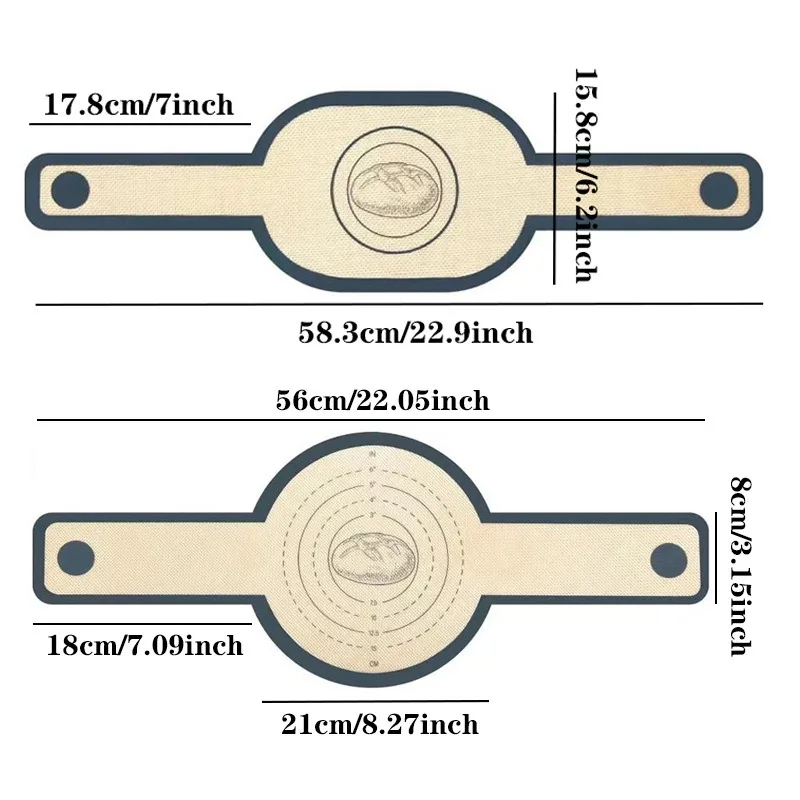 Silikon-Brotmatte für Dutch Oven, Antihaftbeschichtet, Wiederverwendbare Sauerteig-Backmatte, Leicht zu Reinigen, Brot-Hebevorrichtung – Detail 1