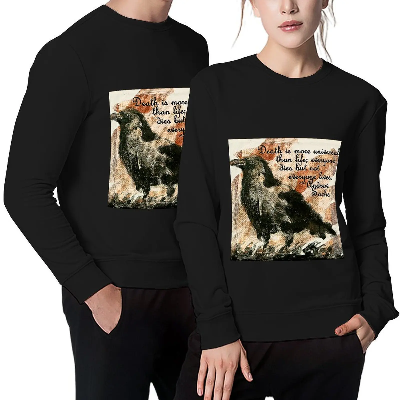 Death Crow - Quotes Jersey chándal estilo japonés hombres usan sudadera de gran tamaño