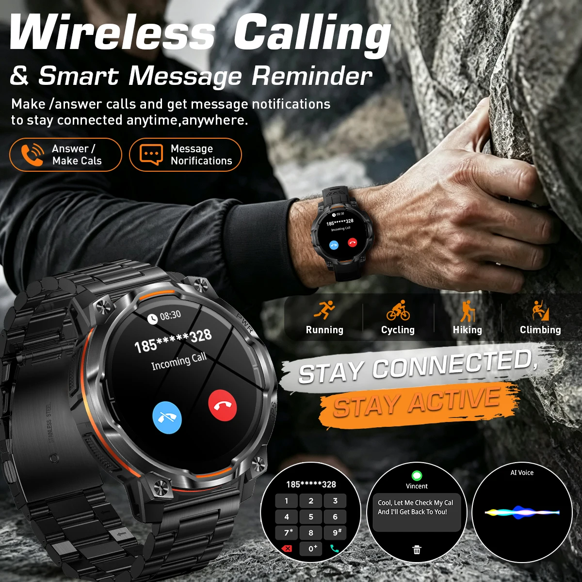 LIGE New GPS Offline Map Smart - Smartwatch Watch Whatsapp recension och pris
