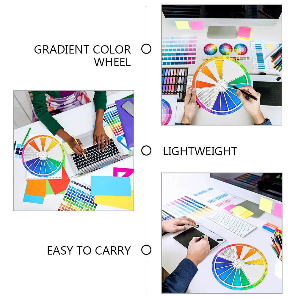 2Pcs Gradient Color Wheel Color Learning Card Teaching Tool for Painting Drawing Nail Art Mixing Guide Class Teaching Tool