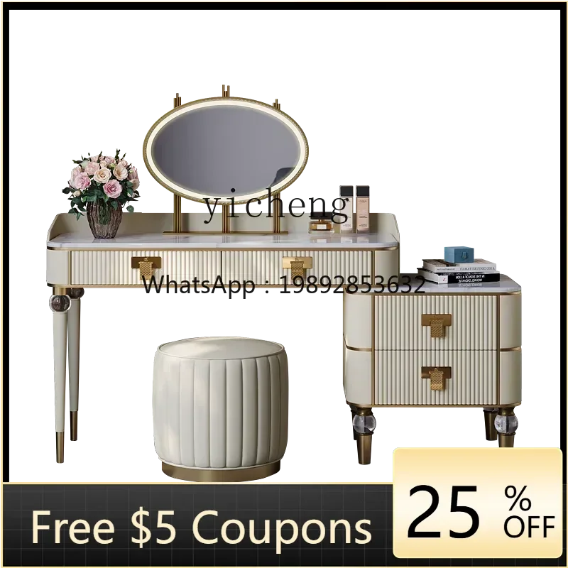 

light luxury makeup table integrated bedside storage cabinet integrated high-end dresser
